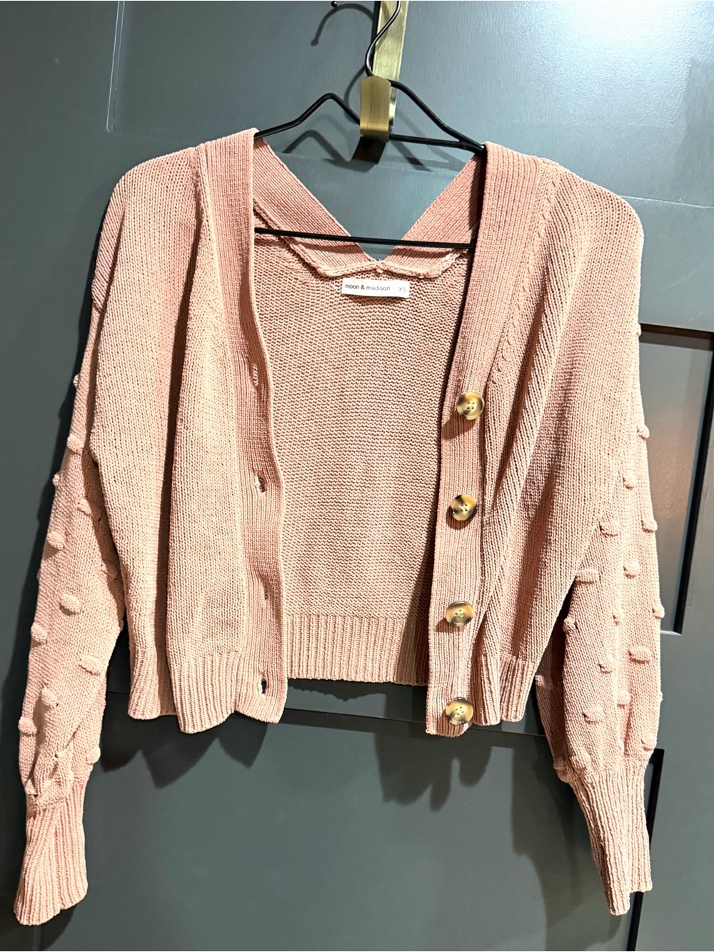 Moon & Madison Blush Pink Knit Cardigan